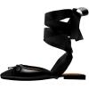 imageFSJ Women Wrapped Ballet Flats Bowknot Closed Toe Cross Ribbon LaceUp Slingabck Ballerinas Shoes Size 416 USBlack