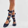 imageFSJ Women Wrapped Ballet Flats Bowknot Closed Toe Cross Ribbon LaceUp Slingabck Ballerinas Shoes Size 416 USBlue