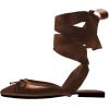 imageFSJ Women Wrapped Ballet Flats Bowknot Closed Toe Cross Ribbon LaceUp Slingabck Ballerinas Shoes Size 416 USBrown