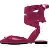 imageFSJ Women Wrapped Ballet Flats Bowknot Closed Toe Cross Ribbon LaceUp Slingabck Ballerinas Shoes Size 416 USFuchsia