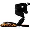 imageFSJ Women Wrapped Ballet Flats Bowknot Closed Toe Cross Ribbon LaceUp Slingabck Ballerinas Shoes Size 416 USLeopard
