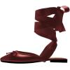 imageFSJ Women Wrapped Ballet Flats Bowknot Closed Toe Cross Ribbon LaceUp Slingabck Ballerinas Shoes Size 416 USRed