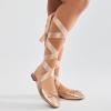 imageFSJ Women Wrapped Ballet Flats Bowknot Closed Toe Cross Ribbon LaceUp Slingabck Ballerinas Shoes Size 416 USRose Gold