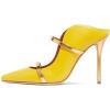 imageFSJ Women Fashion Pointy Toe Mules Sandals High Heels Pumps Double Straps Slide Sandals Casual Summer Outfit Shoes Size 415 M USYellow12 Cm