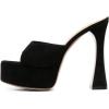 imageFSJ Women Slip On Platform Heeled Sandals Peep Open Toe Chunky Block High Heels Mules Backless Summer Dress Slide Sandals Size 415 USBlack