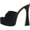 imageFSJ Women Slip On Platform Heeled Sandals Peep Open Toe Chunky Block High Heels Mules Backless Summer Dress Slide Sandals Size 415 USBlack Satin
