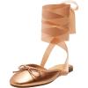 imageFSJ Women Wrapped Ballet Flats Bowknot Closed Toe Cross Ribbon LaceUp Slingabck Ballerinas Shoes Size 416 USRose Gold