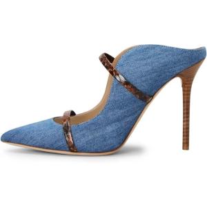 imageFSJ Women Fashion Pointy Toe Mules Sandals High Heels Pumps Double Straps Slide Sandals Casual Summer Outfit Shoes Size 415 M USDenim