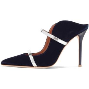 imageFSJ Women Fashion Pointy Toe Mules Sandals High Heels Pumps Double Straps Slide Sandals Casual Summer Outfit Shoes Size 415 M USNavy12 Cm
