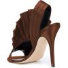imageFSJ Women Charm Slingback DOrsay Sandals Slip On Peep Toe Satin Ankle Strap Sandals Stiletto High Heel Slide Mule Ladies Party Wedding Prom Dress Sexy Shoes Size 415 USBrown
