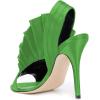 imageFSJ Women Charm Slingback DOrsay Sandals Slip On Peep Toe Satin Ankle Strap Sandals Stiletto High Heel Slide Mule Ladies Party Wedding Prom Dress Sexy Shoes Size 415 USGreen