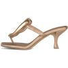 imageFSJ Women Chic Open Toe Kitten Heel Flip Flops Slip On Gold Detail Low Heeled Thong Sandals Casual Summer Beach Fashion Slides Size 416 USBrown Gold