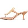 imageFSJ Women Chic Open Toe Kitten Heel Flip Flops Slip On Gold Detail Low Heeled Thong Sandals Casual Summer Beach Fashion Slides Size 416 USChampagne