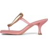 imageFSJ Women Chic Open Toe Kitten Heel Flip Flops Slip On Gold Detail Low Heeled Thong Sandals Casual Summer Beach Fashion Slides Size 416 USDark Pink
