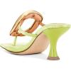 imageFSJ Women Chic Open Toe Kitten Heel Flip Flops Slip On Gold Detail Low Heeled Thong Sandals Casual Summer Beach Fashion Slides Size 416 USGreen