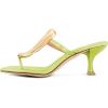 imageFSJ Women Chic Open Toe Kitten Heel Flip Flops Slip On Gold Detail Low Heeled Thong Sandals Casual Summer Beach Fashion Slides Size 416 USGreen