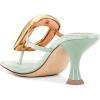 imageFSJ Women Chic Open Toe Kitten Heel Flip Flops Slip On Gold Detail Low Heeled Thong Sandals Casual Summer Beach Fashion Slides Size 416 USPale Turquoise