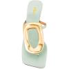 imageFSJ Women Chic Open Toe Kitten Heel Flip Flops Slip On Gold Detail Low Heeled Thong Sandals Casual Summer Beach Fashion Slides Size 416 USPale Turquoise