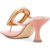 imageFSJ Women Chic Open Toe Kitten Heel Flip Flops Slip On Gold Detail Low Heeled Thong Sandals Casual Summer Beach Fashion Slides Size 416 USPink