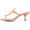 imageFSJ Women Chic Open Toe Kitten Heel Flip Flops Slip On Gold Detail Low Heeled Thong Sandals Casual Summer Beach Fashion Slides Size 416 USPink
