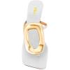 imageFSJ Women Chic Open Toe Kitten Heel Flip Flops Slip On Gold Detail Low Heeled Thong Sandals Casual Summer Beach Fashion Slides Size 416 USWhite