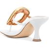 imageFSJ Women Chic Open Toe Kitten Heel Flip Flops Slip On Gold Detail Low Heeled Thong Sandals Casual Summer Beach Fashion Slides Size 416 USWhite