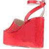 imageFSJ Women Classic Platform Wedge Sandals Open Toe High Heel Ankle Strap Buckle Slingback Party Dress Casual Walking Shoes Size 415 USRed