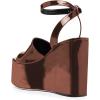 imageFSJ Women Classic Platform Wedge Sandals Open Toe High Heel Ankle Strap Buckle Slingback Party Dress Casual Walking Shoes Size 415 USSaddle Brown