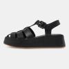 imageFSJ Women Closed Toe Fisherman Platform Sandals Adjustable Buckle Ankle Strap Hollow Out Thick Sole Gladiator Caged Summer Shoes Size 416 USBlack