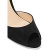 imageFSJ Women Comfort Low Kitten Heel Sandals Mules Peep Toe Slide Slip On Summer Slide Dress Pump Shoes 415 M US10cm Black