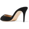 imageFSJ Women Comfort Low Kitten Heel Sandals Mules Peep Toe Slide Slip On Summer Slide Dress Pump Shoes 415 M US10cm Black