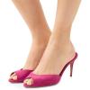 imageFSJ Women Comfort Low Kitten Heel Sandals Mules Peep Toe Slide Slip On Summer Slide Dress Pump Shoes 415 M US10cm Fuchsia