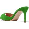 imageFSJ Women Comfort Low Kitten Heel Sandals Mules Peep Toe Slide Slip On Summer Slide Dress Pump Shoes 415 M US10cm Green