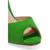 imageFSJ Women Comfort Low Kitten Heel Sandals Mules Peep Toe Slide Slip On Summer Slide Dress Pump Shoes 415 M US10cm Green