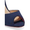 imageFSJ Women Comfort Low Kitten Heel Sandals Mules Peep Toe Slide Slip On Summer Slide Dress Pump Shoes 415 M US10cm Navy Blue