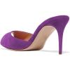 imageFSJ Women Comfort Low Kitten Heel Sandals Mules Peep Toe Slide Slip On Summer Slide Dress Pump Shoes 415 M US10cm Purple