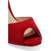 imageFSJ Women Comfort Low Kitten Heel Sandals Mules Peep Toe Slide Slip On Summer Slide Dress Pump Shoes 415 M US10cm Red