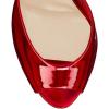 imageFSJ Women Comfort Low Kitten Heel Sandals Mules Peep Toe Slide Slip On Summer Slide Dress Pump Shoes 415 M US10cm Red Glossy