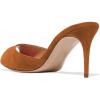 imageFSJ Women Comfort Low Kitten Heel Sandals Mules Peep Toe Slide Slip On Summer Slide Dress Pump Shoes 415 M US10cm Sandy Brown