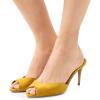imageFSJ Women Comfort Low Kitten Heel Sandals Mules Peep Toe Slide Slip On Summer Slide Dress Pump Shoes 415 M US10cm Yellow
