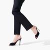 imageFSJ Women Comfort Low Kitten Heel Sandals Mules Peep Toe Slide Slip On Summer Slide Dress Pump Shoes 415 M US12cm Black Fur