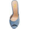 imageFSJ Women Comfort Low Kitten Heel Sandals Mules Peep Toe Slide Slip On Summer Slide Dress Pump Shoes 415 M US12cm Blue Denim