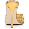 imageFSJ Women Comfort Low Kitten Heel Sandals Mules Peep Toe Slide Slip On Summer Slide Dress Pump Shoes 415 M US12cm Gold Rhinestone