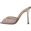 imageFSJ Women Comfort Low Kitten Heel Sandals Mules Peep Toe Slide Slip On Summer Slide Dress Pump Shoes 415 M US12cm Rose Gold Mesh