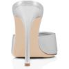 imageFSJ Women Comfort Low Kitten Heel Sandals Mules Peep Toe Slide Slip On Summer Slide Dress Pump Shoes 415 M US12cm Silver
