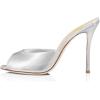 imageFSJ Women Comfort Low Kitten Heel Sandals Mules Peep Toe Slide Slip On Summer Slide Dress Pump Shoes 415 M US12cm Silver