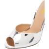 imageFSJ Women Comfort Low Kitten Heel Sandals Mules Peep Toe Slide Slip On Summer Slide Dress Pump Shoes 415 M US12cm Silver Metallic Leather