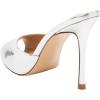imageFSJ Women Comfort Low Kitten Heel Sandals Mules Peep Toe Slide Slip On Summer Slide Dress Pump Shoes 415 M US12cm Silver Metallic Leather
