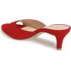 imageFSJ Women Comfort Low Kitten Heel Sandals Mules Peep Toe Slide Slip On Summer Slide Dress Pump Shoes 415 M US6cm Red