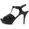 imageFSJ Women Comfort Platform Stiletto High Heel Ankle Strap Sandals Open Toe Sexy Strappy Slingback Wedding Party Shoes Size 416 USBlack Matte